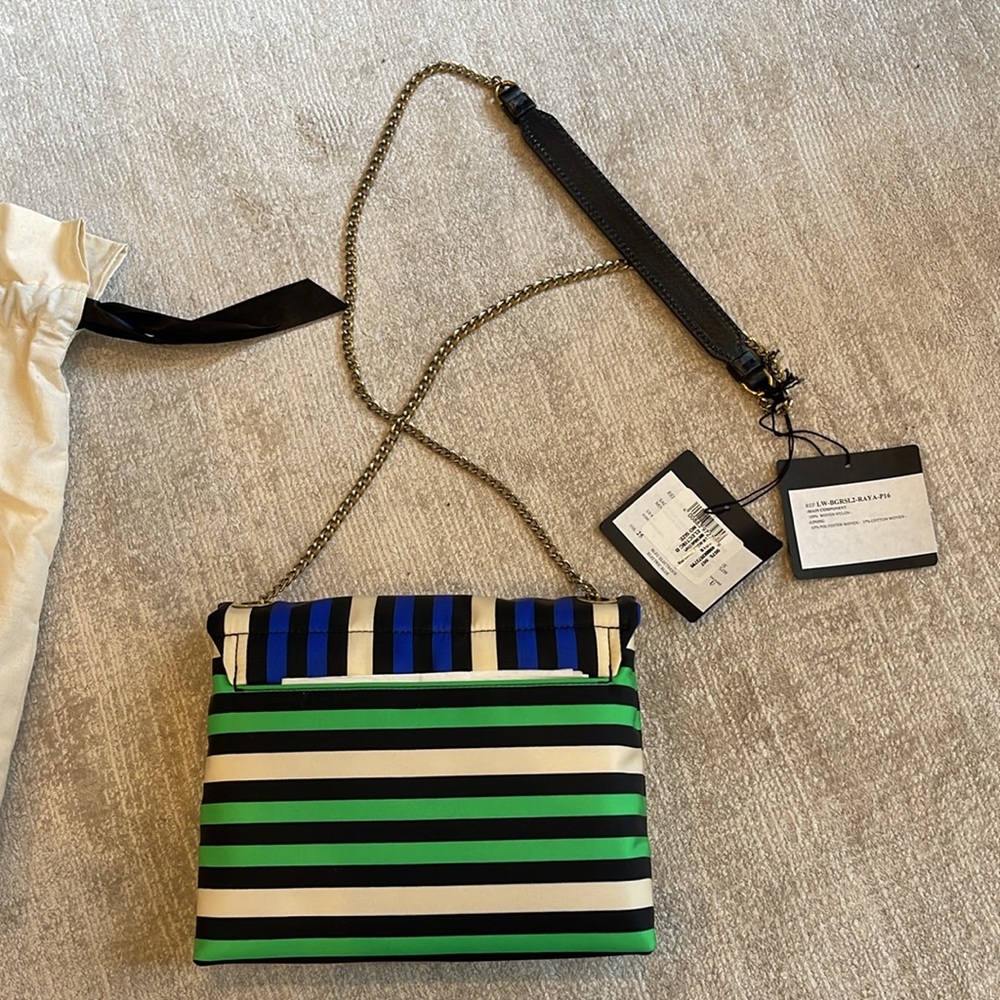 NWT Lanvin mini "Sugar" striped nylon shoulder bag - Picture 7 of 9